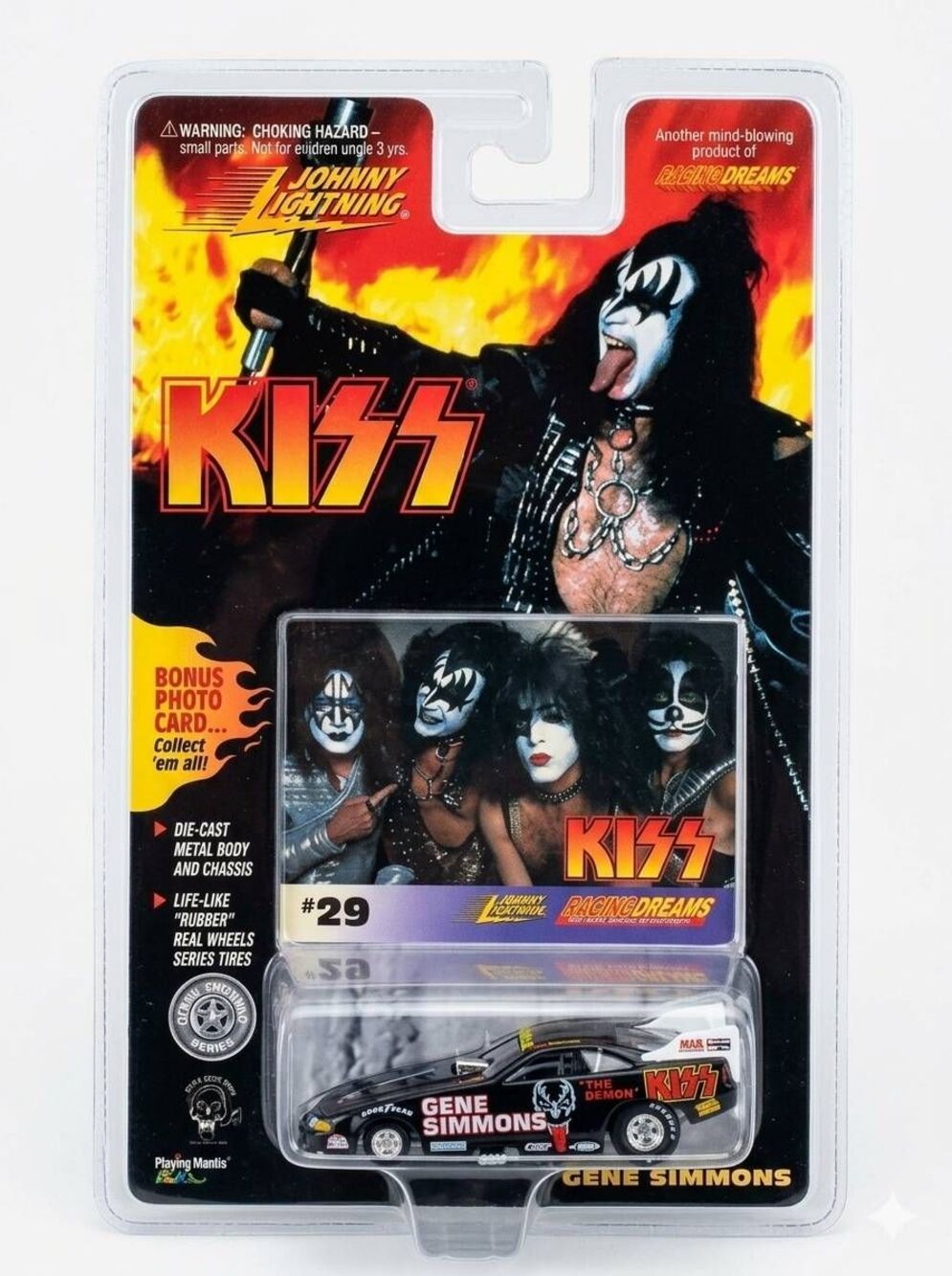 🔹️NIB Vintage 1997 Gene Simmons KISS Die Cast Car #29 & Photo Card
